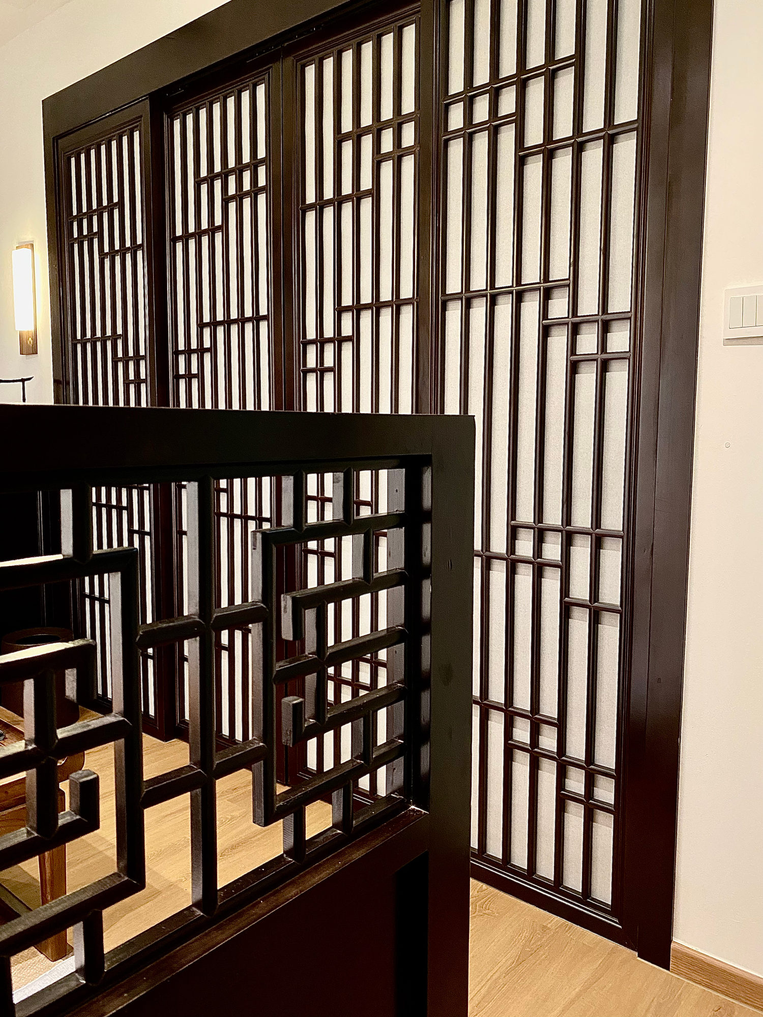 Wooden partitions in one of our care rooms